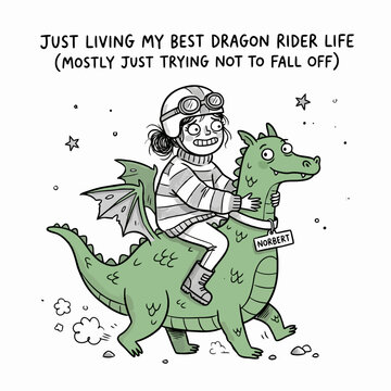 Child riding green dragon wearing helmet and goggles.