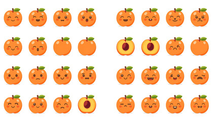 Fototapeta premium Halloween Pumpkins with Various Facial Expressions