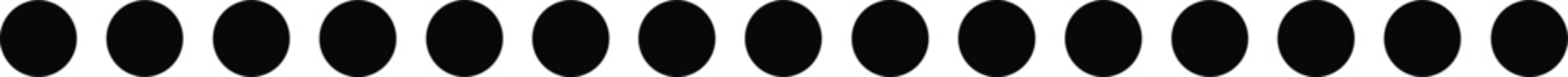 Password pin code hidden dots icon, black circular bullet point divider element for user authentication, security login, and data privacy protection