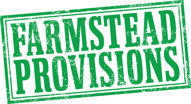 Farmstead Provisions Vector Green Rubber Stamp