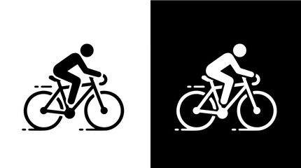 Obraz premium Cyclist Icon Representing Fitness, Movement, and Sustainable Transportation
