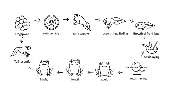 Life cycle of a frog diagram