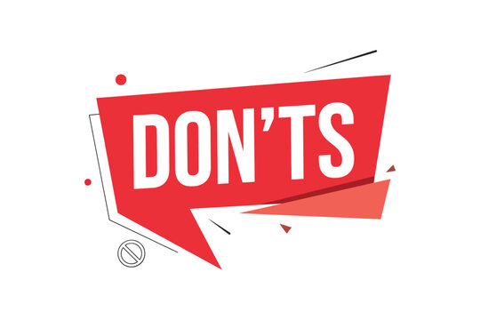 Red speech bubble with don ts text vector illustration on white background
