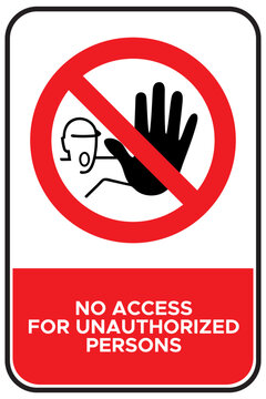 No access for unauthorized person ISO 7010 sign with text vector design