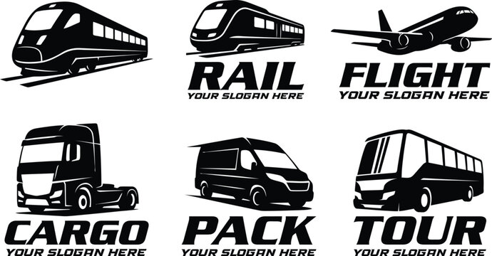 Vehicles travel by rail, flight, cargo, pack, and tour transportation modes