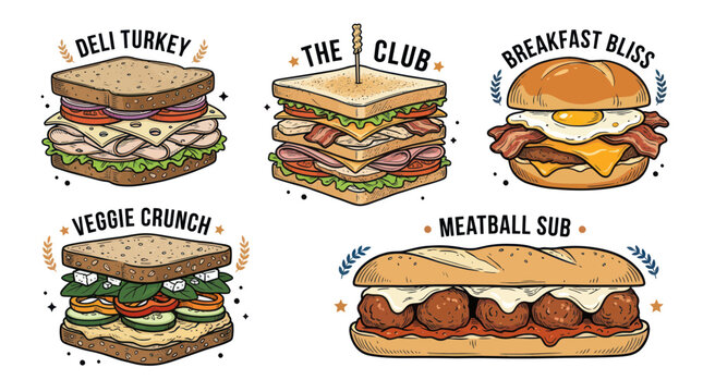 Variety of sandwiches, lunch options