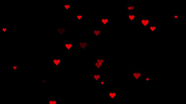 red hearts flying icon, love animation, Flying Hearts motion background. Romantic flying red hearts animation alpha channel, 
emoji social media Live streaming style animated icon explosion.