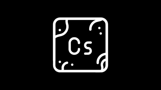 Periodic table element symbol Cs for Cesium with atomic number 55