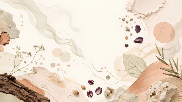 Sensory wellness branding background with tactile textures