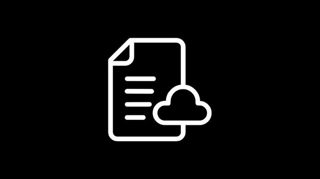 Document icon with cloud symbol representing cloud storage and data backup