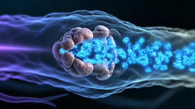 3D Animation: Voltage-Gated Sodium Channel Opening and Sodium Ion Flow in Neuron