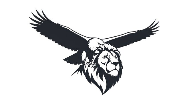 Lion eagle hybrid animal logo symbol.