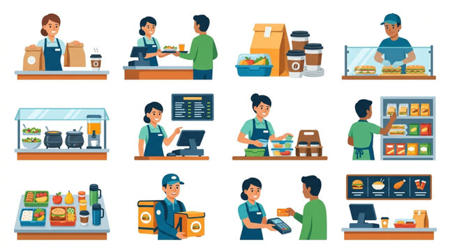 Retail Employees Handling Inventory and Sales.