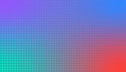 Naklejka premium Vibrant gradient grid background featuring colorful geometric squares, ideal for technology, digital design, websites and presentations.