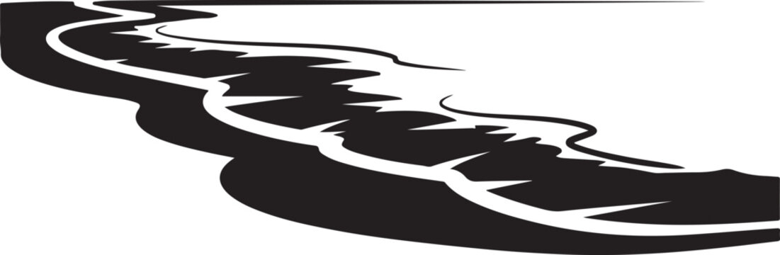 Abstract wave form silhouette against a white background silhouette high quality professional detailed