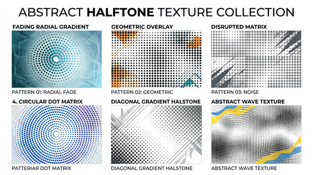 abstract halftone texture collection