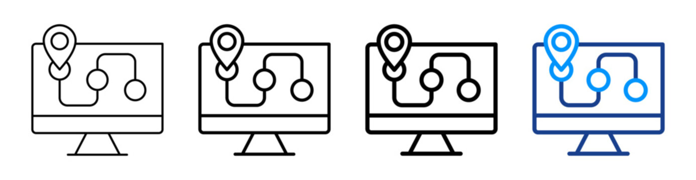 Digital Roadmap Multiple Outline Collection Set