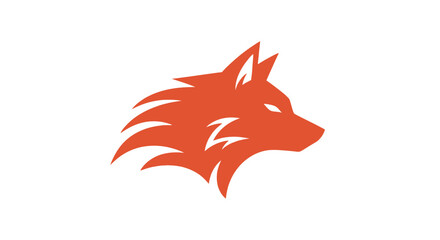 Stylized orange wolf's head logo with sharp mane and profile © Basar
