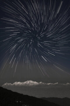 starry sky with clouds
