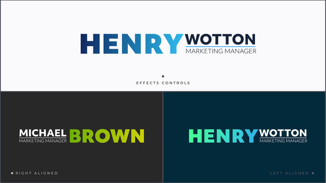 Gradient Bold Name Titles