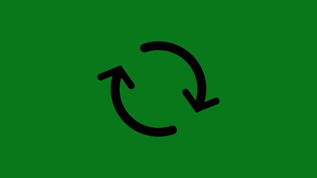 Animated cloud download icon looping motion graphic element, black circular progress loading bar, data storage sync transfer arrow symbol on green background 4k video loop.