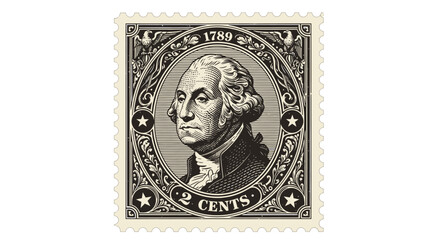 Obraz premium Thomas Jefferson US postage stamp portrait.
