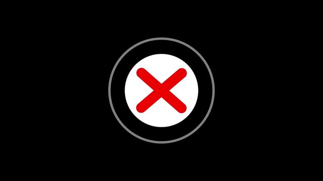 Red mark icon 4k video animation.