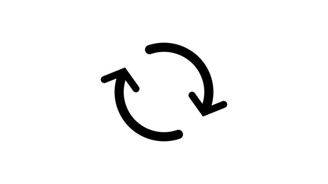 Animated cloud download icon looping motion graphic element, black circular progress loading bar, data storage sync transfer arrow symbol on white background 4k video loop.