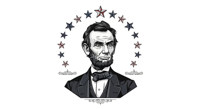 Abraham Lincoln Portrait Illustration.