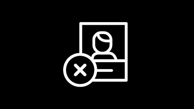 Icon representing a profile picture with a red cross symbol indicating deletion or removal