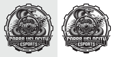 Cobra Velocity Esports Competitive Racing Identity Logo © Hamdani
