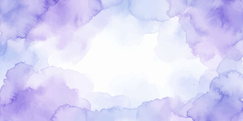 Abstract watercolor splashes in soft hues of lavender and periwinkle create a dreamy, ethereal border with a bright white center, evoking a sense of calm and wonder. © QUALITY BOOST