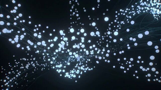 Abstract Digital Particle Flow and Futuristic Data Network Background