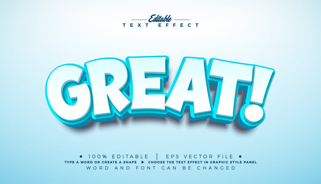 Great Editable Text Effect Design Illustrator Graphic Style with Colorful 3d Cartoon Font on White Background. Vector Customizable Premium Typography Lettering Illustration Template for Greeting Card