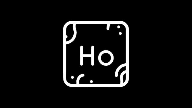 Periodic table element symbol Ho for Holmium with atomic number 67
