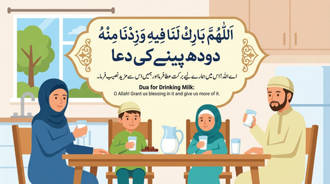 dua of drinking milk