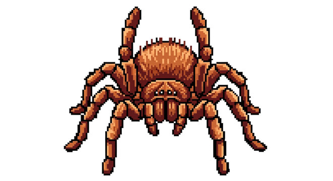 Detailed Illustration of a Brown Tarantula Spider.