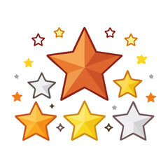 Obraz premium Collection of colorful stars on white background
