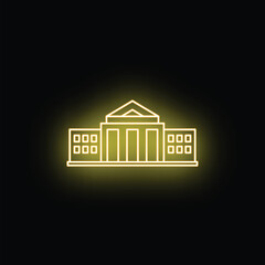 Naklejka premium Outline icon representing a courthouse, university, or public building with a glow effect