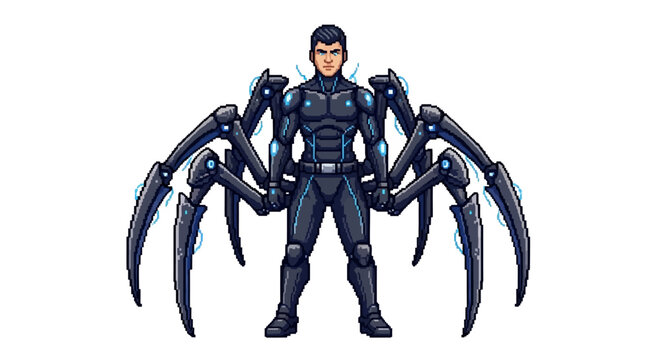 Futuristic Soldier with Mechanical Spider Legs.