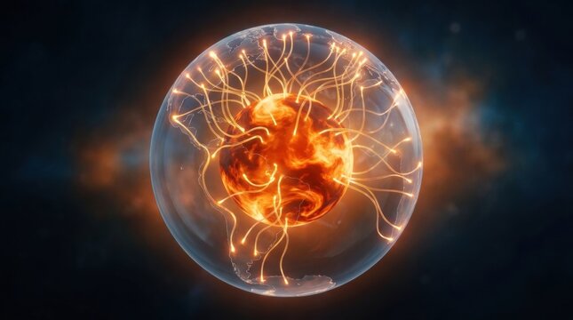 Embryonic Genesis: A striking visual representation of an embryo suspended within a spherical amniotic sac, connected by glowing tendrils.