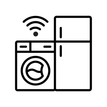  Smart appliances washing machine refrigerator WiFi connected icon