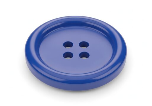 Vibrant blue button with four holes