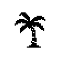 Fototapeta premium Pixel art palm tree icon