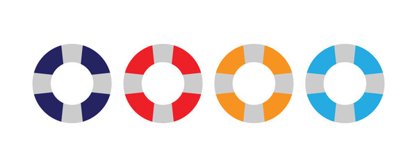 Set of four colorful lifebuoys © TAHERA