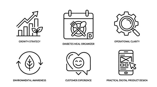 Thin line business and healthcare concept icon set illustration