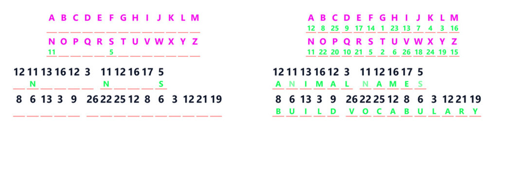 Medium Animal Cipher Activity Educational