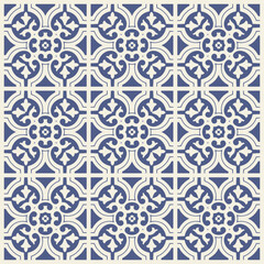 Fototapeta premium Pattern background with a Mediterranean style tile design 