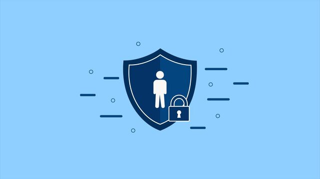 Zero trust security animation showing identity protection with shield