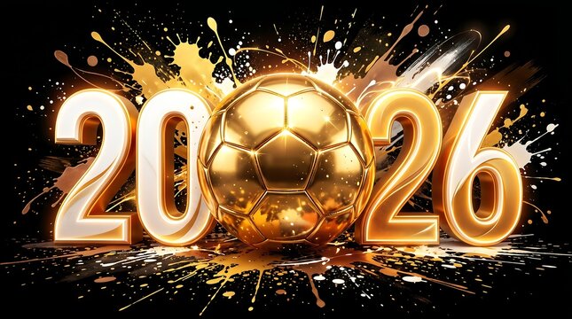 Golden Soccer Ball New Year 2026 Celebration
